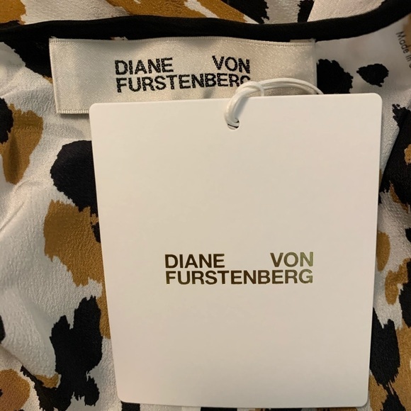 DVF Diane von Furstenberg Delphi Apaloosa Chestnut black silk jumpsuit XXS 0 00 - Picture 7 of 8